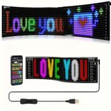 12X59 Cm Matrix Led Ekran, Esnek, Telefon Kontrollü, Cama Yapışan, Araba, Kamyon, Dükkan, Şeytan Gözler, Kayan Yazı