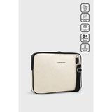 13-14" Inç Su Geçirmez Kumaş Özellikli Macbook Air-Pro Evrak Notebook Laptop Çapraz Askılı Çanta - Krem