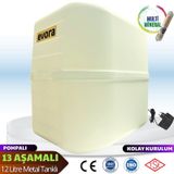 13 Aşamalı 12 Litre Beyaz Kapalı Kasa Pompalı Su Arıtma Cihazı