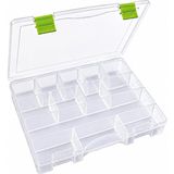 13 Bölmeli Organizer Kutu - Ayarlanabilir Bölmeli Şeffaf Saklama ve Düzenleme Kutusu, Takı, Boncuk, Vida, Hobi ve Küçük Parçalar Için Kapaklı Organizer - 00-Siyah - Beyaz - 1 - 2 cm
