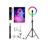 13 İnç 33 Cm Rgb Işık Ve 210 Cm Tripot Çok Renkli Makyaj Tiktok Selfie Işığı Selfie Çubuğu Tripod