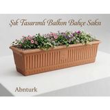 13 Litre Yüksek Kaliteli Plastik Büyük Boy Balkon Saksısı Bahçe Saksı 70x18x17cm