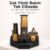 13 Parça Erkek Bakım Seti ,Yüz/Saç/Vücut Tıraş Makinesi ,Standlı-Su Geçirmez-Paslanmaz Mıknatıslı Başlıklar ,Islak/Kuru Kullanım ,Dijital Gösterge,Burun/Ense/Sakal/Vücut Komple Erkek Bakım Kiti