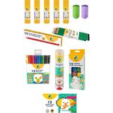 13 Parça Okul Öğrenci Seti,boyama Seti,yazı Seti,stick Yapıştırıcı,kalemtıraş Donanımlı Set - Çok Renkli