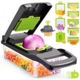 13 Parça Sebze Doğrayıcı, Ultra Keskin Paslanmaz Çelik Bıçaklar, Geniş Hazneli, Salata Yapıcı, Düz, Küp Spiral Çoklu Şekillerde Kesme, Ev Mutfak Restoran İş Yeri İçin Kullanıma Uygun Sebze Kesici