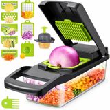 13 Parça Sebze Doğrayıcı, Ultra Keskin Paslanmaz Çelik Bıçaklar, Süzgeçli ve Geniş Hazneli, Salata Yapıcı, Düz, Küp Spiral Çoklu Şekillerde Kesme, Ev Mutfak Restoran İş Yeri İçin Uygun Sebze Kesici