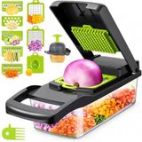 13 Parça Sebze Doğrayıcı, Ultra Keskin Paslanmaz Çelik Bıçaklar, Süzgeçli ve Geniş Hazneli, Salata Yapıcı, Düz, Küp Spiral Çoklu Şekillerde Kesme, Ev Mutfak Restoran İş Yeri İçin Uygun Sebze Kesici