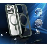 13 Pro Max Uyumlu Kamera Çıkıntılı Şarj Destekli Kenarı Renkli Hassas Butonlu Magsafe Kılıf - iPhone 13 Pro Max - Köknar Yeşili