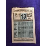 13 Subat 2007 Takvim Yapragi - Nostalji Koleksiyonluk Takvim Yapragi