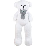 130 cm Dev Pelüş Ayıcık,papyonlu Ayı,peluş Ayı,yumuşak ve Sevimli Büyük Boy Oyuncak,sarılmalık Papyonlu Ayıcık,sevgiliye Hediye (Beyaz) - Çok Renkli