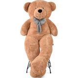 130 cm Dev Pelüş Papyonlu Ayı,yumuşak ve Sevimli Büyük Boy Oyuncak Ayı,sarılmalık Sevgiliye Hediye Ayıcık,dev,büyük Boy (Kahverengi) - Çok Renkli