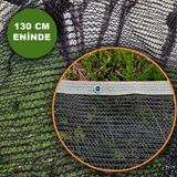 130 cm Eninde Siyah Kuş Filesi Balkon Perdesi Hazır Kopçalı Kedi Koruma Ağı Dolu Filesi Misina File Kuş Önleme Filesi (Uzunluk Seç) - 1,3mx5m