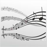 130 cm Müzik Notaları Folyo Sticker