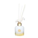 130 ml Beyaz Cam Şişe Seramik Çiçek Taşlı Bambu Çubuklu White Jasmine Oda Kokusu