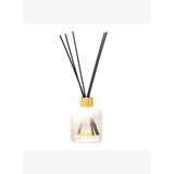 130 ml Degrade Beyaz Cam Şişe Bambu Çubuklu Black Orchid Oda Kokusu