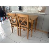 130 x 45 cm Katlanır Mutfak Masa Takımı - Meşe