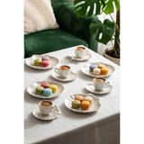1301020018 Pearl 12 Parça Porselen Pasta ve Kahve Ikram Seti - Çok Renkli