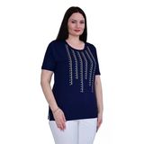 1304 Flaş Taşlı Penye Bluz