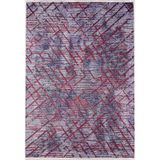 130x190 cm Tuapse Kırmızı Çizgili Yün El Dokuma Modern Geometrik Etnik Eskitme Desenli Boho Oturma Odası Salon Yolluk Koridor Mutfak Halısı