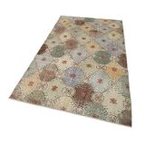 130x240 cm Kareli Kilim Kahverengi Kareli Yün El Dokuma Modern Geometrik Etnik Eskitme Desenli Boho Oturma Odası Salon Yolluk Koridor Mutfak Halısı