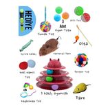 13+1 KEDİ OYUN SETİ:3 KATLI OYUNCAK,HAREKETLİ FARE,OLTA,YUMAK TOP,ISIRMA OYUNCAĞI