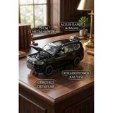 1:32 Metal Çek Bırak Lüks Arazi Aracı Toyota Land Cruiser Model Oyuncak Araba - Sesli Işıklı Siyah