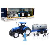 1:32 New Holland T7.270 Traktör Çiftlik Oyun Seti - Traktör Kepçe-Saman Balyası