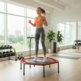135 cm (54 İnç) Tutamaklı Fitness Trambolin, Ev Tipi Kardiyo Egzersiz Aleti, Ayarlanabilir Saplı, Kaymaz Ayaklı