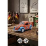 1:36 Metal Klasik Vosvos Çek Bırak Araba Kapıları Açılan Oyuncak 1967 Volkswagen Beetle - Turuncu