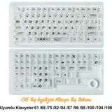 136 Tuşlu Keycaps Beyaz baskılı karbon fiber dokulu 136 tuşlu İngilizce klavye [Kutulu] Tüm Mekanik-Manyetik Klavyeler i