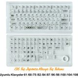136 Tuşlu Keycaps Beyaz baskılı karbon fiber dokulu 136 tuşlu Japonca klavye [Kutulu] Tüm Mekanik-Manyetik Klavyeler ile