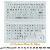 136 Tuşlu Keycaps Beyaz baskılı karbon fiber dokulu 136 tuşlu Korece klavye [Kutulu] Tüm Mekanik-Manyetik Klavyeler ile