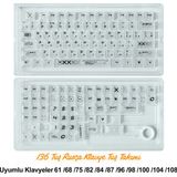 136 Tuşlu Keycaps Beyaz baskılı karbon fiber dokulu 136 tuşlu Rusça klavye [Kutulu] Tüm Mekanik-Manyetik Klavyeler ile U