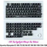136 Tuşlu Keycaps Siyah Baskılı Karbon Fiber dokulu 136 tuşlu İngilizce Klavye [Kutulu] Tüm Mekanik-Manyetik Klavyeler i