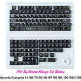 136 Tuşlu Keycaps Siyah Baskılı Karbon Fiber dokulu 136 tuşlu Korece klavye [Kutulu] Tüm Mekanik-Manyetik Klavyeler ile