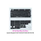 136 Tuşlu Keycaps Siyah Baskılı Karbon Fiber dokulu 136 tuşlu Rusça Klavye [Kutulu] Tüm Mekanik-Manyetik Klavyeler ile U