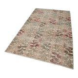 137x245 cm Kareli Kilim Kahverengi Kareli Yün El Dokuma Modern Geometrik Etnik Eskitme Desenli Boho Oturma Odası Salon Yolluk Koridor Mutfak Halısı
