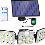 138 LED Güneş Enerjili 3 Mod Kumandalı 5 Metre Kaliteli Sensörlü Sokak Lambası