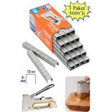 13/8 Zımba Teli 5000 Li 3 Paket Delta 13-8 Zımba Tabancaları Patpat Otomatik Zımba Makinesi Çakma Teli - Çok Renkli - Standart