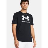 1382911-001-UA SPORTSTYLE SS Siyah Bisiklet Yaka Baskılı Erkek T-Shirt