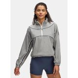 1389567-114 Ua Run 96 Jacket Dik Yaka Loose Fit Baskılı Beyaz Kadın Zip Ceket - XS