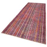 138x390 cm Geometrik Halı Pembe Geometrik Yün El Dokuma Modern Geometrik Etnik Eskitme Desenli Boho Oturma Odası Salon Yolluk Koridor Mutfak Halısı