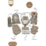 13’lü Babynest Puset Örtüsü Alt Açma Emzirme Yastığı Ana Kucağı Bebek Arabası Minderi Happy Baby Dikiş Atölyesi - Beyaz - Kahverengi