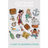 14 Adet Deniz Pirate Graffiti Jdm Araba Stickers Motor Bisiklet Laptop Sticker Etiket Cikartma