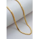 14 Ayar Altın 3 MM Pullu Zincir 55 CM Altın Zincir LKZNC1101