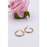 14 Ayar Altın Halka Küpe Burgu Tasarım Kadın Küpe