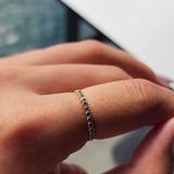 14 Ayar Altın Smoky Taşlı Minimal Alyans