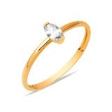14 Ayar Oval Taşlı Rose Altın Yüzük