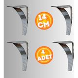 14 cm Metal Damla Koltuk Ayağı Mobilya Ayağı Ünite Ayağı Konsol Ayağı Puf Berjer Ayağı ( 4 Adet ) - Krom