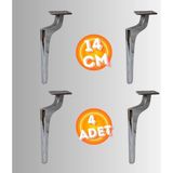 14 cm Metal Zirve Ayak Koltuk Ayağı Mobilya Ayağı Ünite Ayağı Konsol Ayağı Puf Berjer Ayağı ( 4 Adet ) - Krom